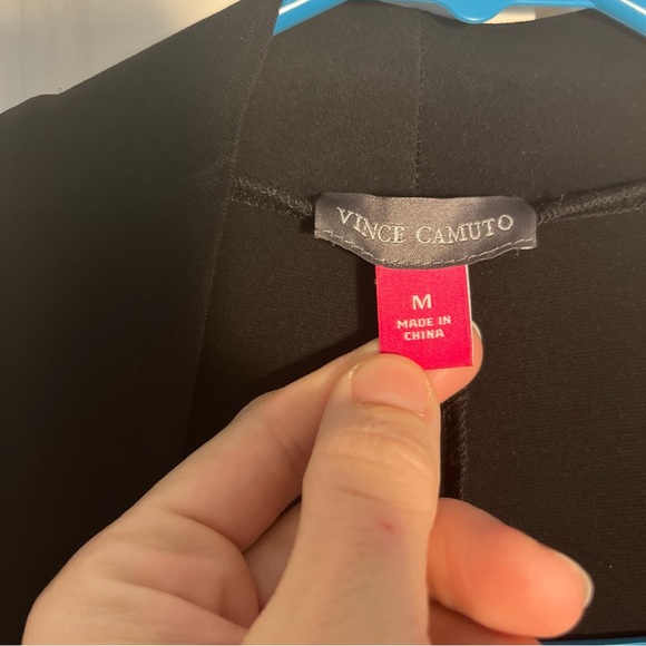 VINCE CAMUTO CAP SLEEVE DRAPE FRONT BLACK DRESS sz M - Picture 6 of 9